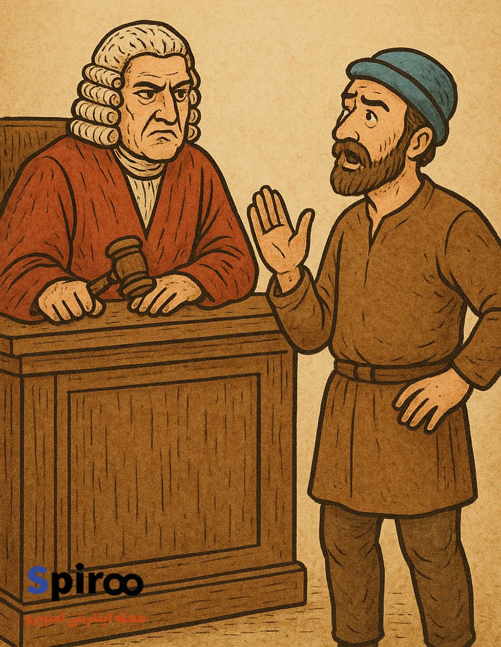 عکس ضربالمثل پیش قاضی و معلق بازی